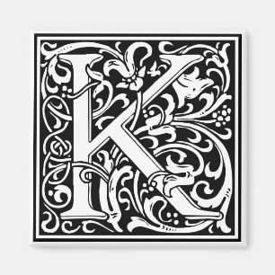 Decorative Letter Initial “K” Magnet