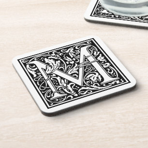 Decorative Letter Initial “M” Coaster
