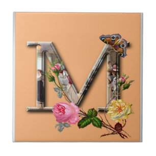 Decorative Letter Initial “M” Tile