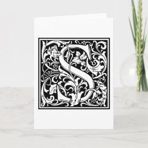 Decorative Letter Initial “S” Note Card