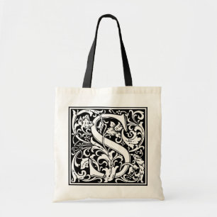 Decorative Letter Initial “S” Tote Bag
