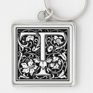 Decorative Letter Initial “T” Keychain