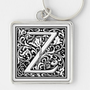 Decorative Letter Initial “Z” Keychain