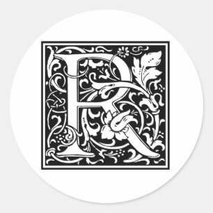Decorative Letter R Classic Round Sticker