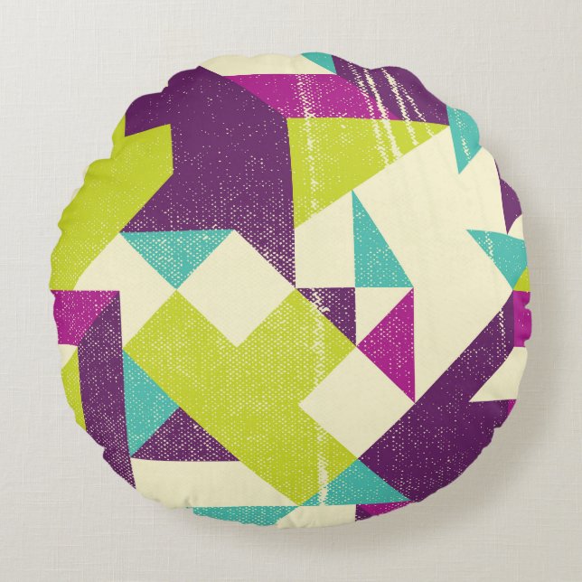 Decorative Letters: Hand-Drawn Pattern Round Pillow (Front)