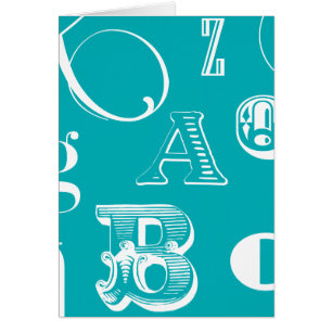 Decorative Letters on Blue Background