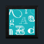 Decorative Letters on Blue Background Gift Box<br><div class="desc">A veritable alphabet soup awaits you when you purchase this print of decorative letters on a blue background. A Vision Studio creation,  this would be a great addition to a kid's room or their playroom. Order a print today!</div>