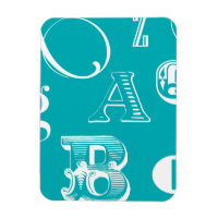 Decorative Letters on Blue Background