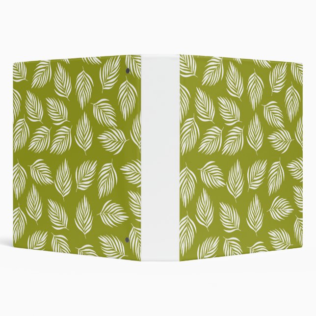 Decorative Lime Green Leaves Pattern Binder (Background)