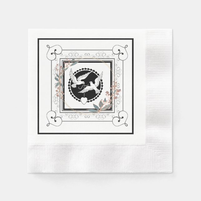 Decorative Love Doves Napkin (Front)