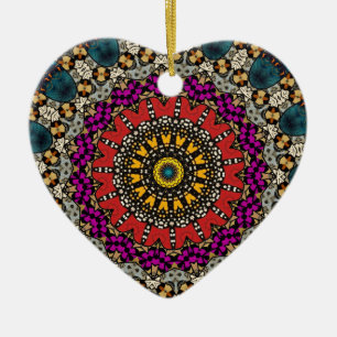 Decorative Mandala Ceramic Ornament