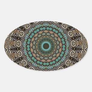  Decorative Mandala  Oval Sticker