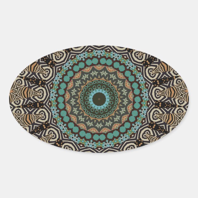  Decorative Mandala  Oval Sticker (Front)