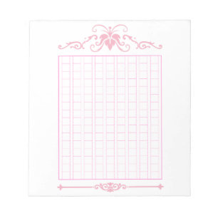 Decorative manuscript paper <Pink> 144 words [pk01 Notepad