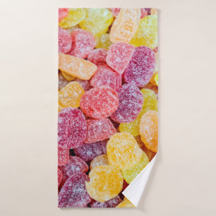 Decorative marmalade candy yellow and orange jelly bath towel