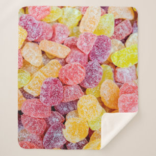 Decorative marmalade candy yellow and orange jelly sherpa blanket