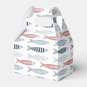 Decorative Mediterranean Sardines Fish Pattern Favor Box