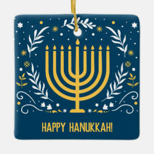 Decorative Menorah Hanukkah Ceramic Ornament