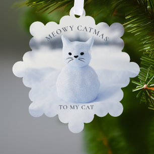 Décorative Meowy Catmas Chat Noël Carte d'ornement de Noël