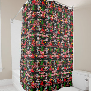 Decorative Merry Christmas Text Pattern Design