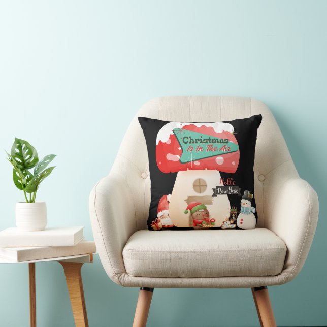 Decorative Merry Christmas Throw Pillow (Chair)