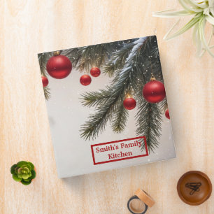Decorative Merry Christmas Watercolor Tree Binder