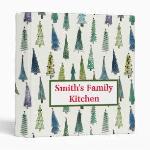 Decorative Merry Christmas Watercolor Tree Binder