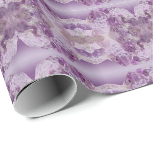 Decorative Mirror Pattern Amethyst Violet Quartz Wrapping Paper