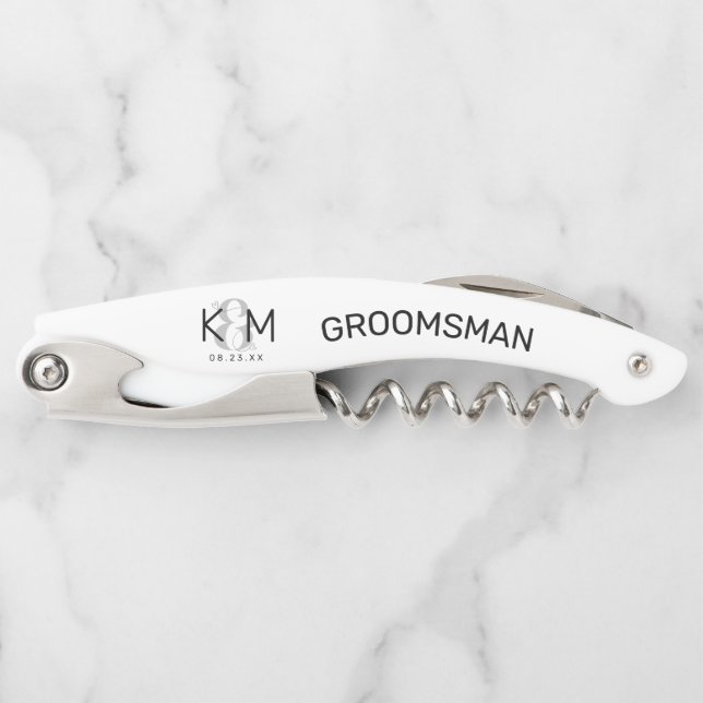 Decorative Modern Wedding Groomsman B ID887 Corkscrew (Front)
