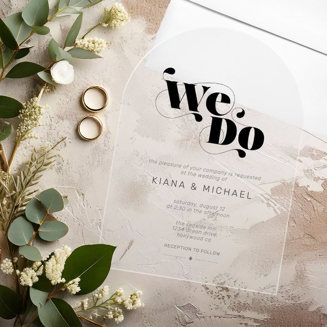 Decorative Modern Wedding ID887 Acrylic Invitations (Creator Uploaded)