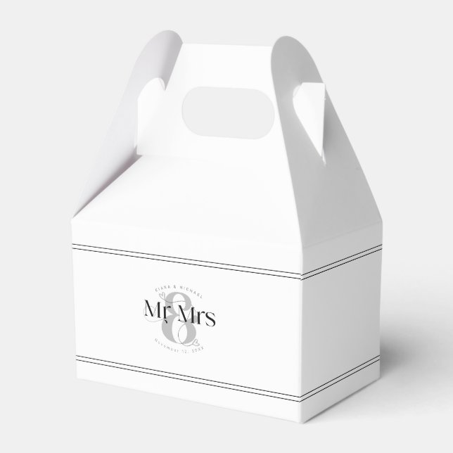 Decorative Modern Wedding Mr Mrs ID887 Favor Box (Front Side)