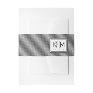 Decorative Modern Wedding Pinstripe ID887 Invitation Belly Band