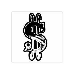 Decorative Money symbol Rubber Stamp