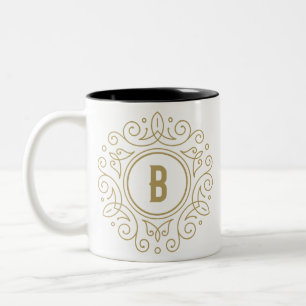 Decorative Monogram B Two-Tone Coffee Mug 