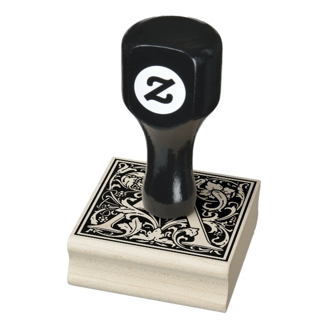 Decorative Monogram Letter A Rubber Stamp (Stamp)