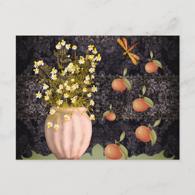 Decorative Moody Floral Postcard (Front)