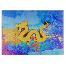 Decorative Mythical Chinese Yellow Dragon