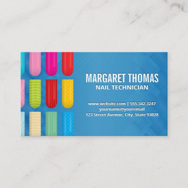 Decorative Nails | Womens Beauty Pedicure Business Card (Front)