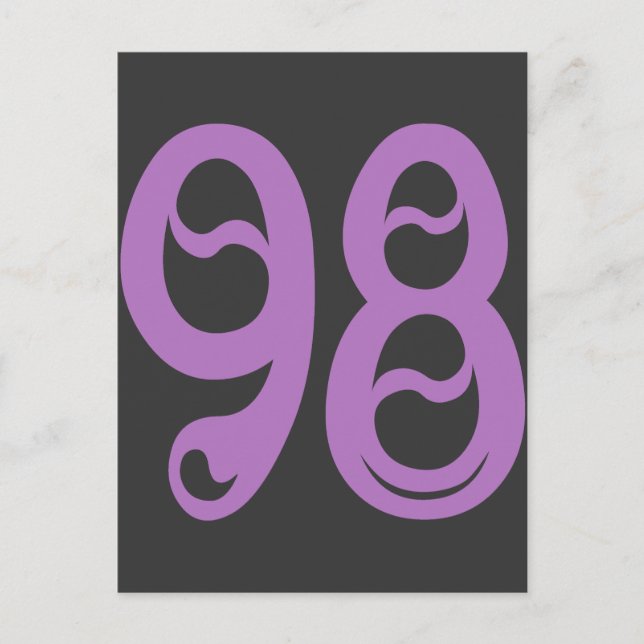 DECORATIVE NUMBER 98 POSTCARD (Front)