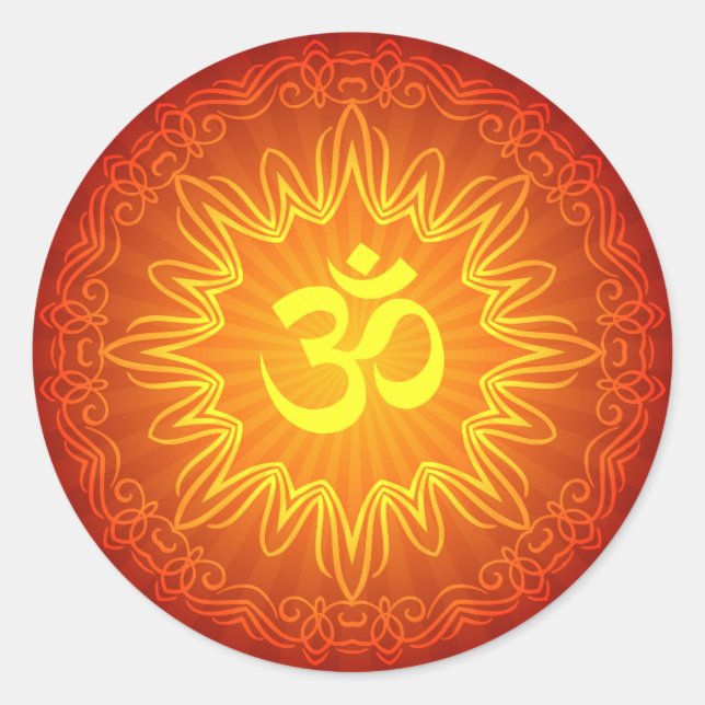 Decorative Om Design Classic Round Sticker (Front)