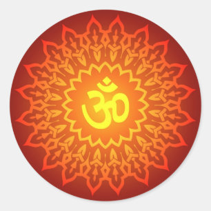 Decorative Om Design Classic Round Sticker