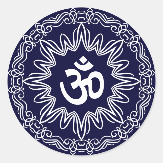 Decorative Om Design Classic Round Sticker (Front)