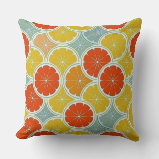 Decorative Orange Slice Pattern Accent Pillow (Front)