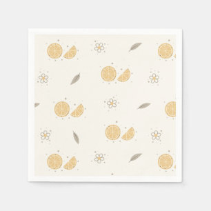 Decorative Orange Slice Print Napkins