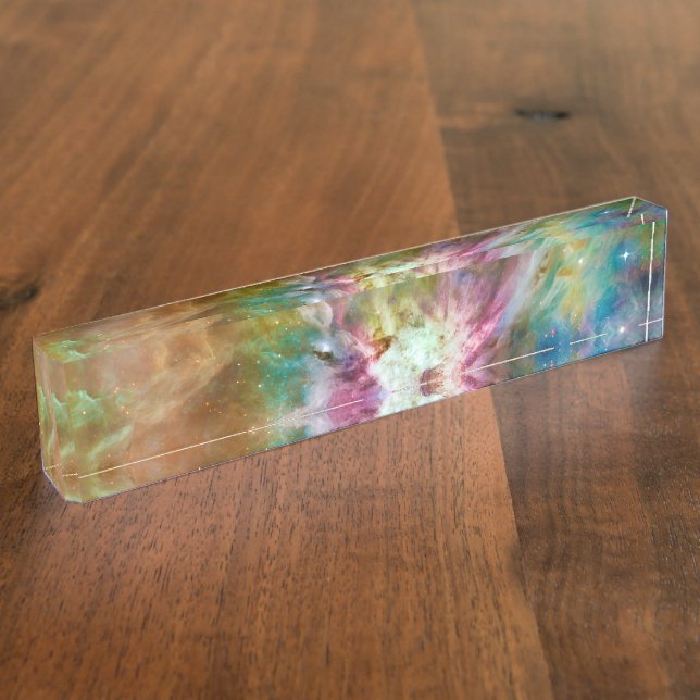 Decorative Orion Nebula Galaxy Space Photo Nameplate (Side)