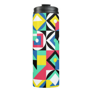 Decorative ornament of geometric shapes. Colourful Thermal Tumbler