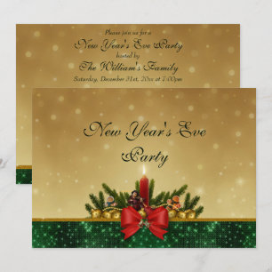 Decorative Ornamental Festive New Year's Eve Invitation