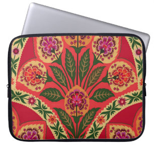 Decorative ornamental oriental style seamless flor laptop sleeve