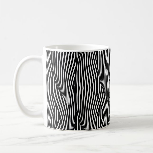 Decorative ornamental seamless pattern waves petal coffee mug (Left)