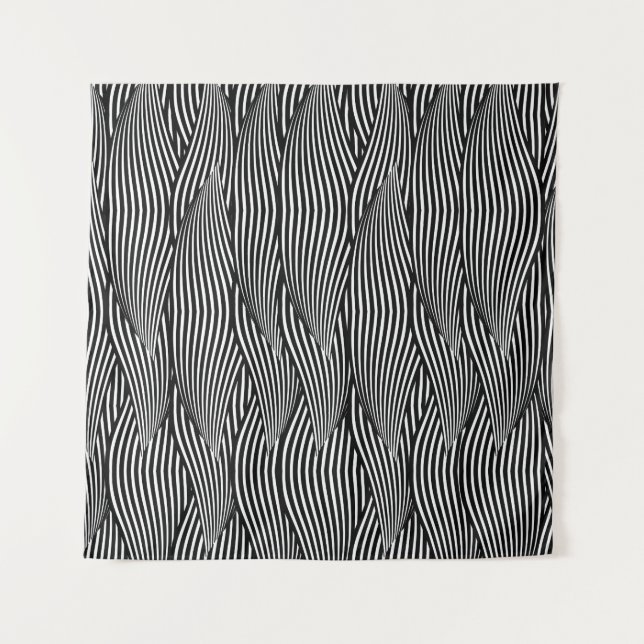 Decorative ornamental seamless pattern waves petal tapestry (Front)